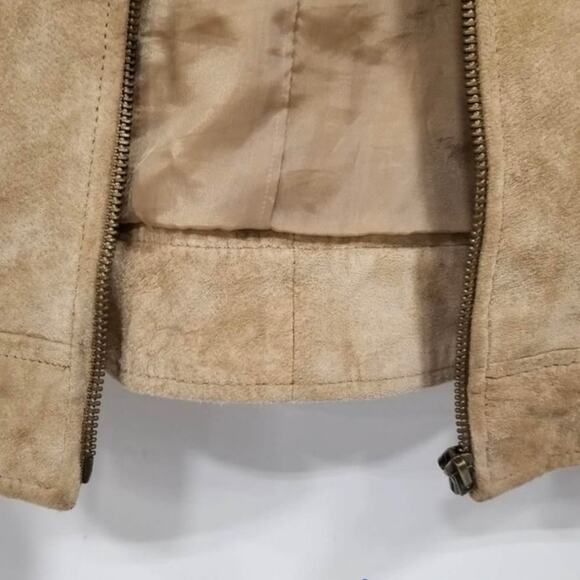 Ruff Hewn Women’s M 100% Suede Leather Zip Up Jacket Vintage - Picture 4 of 4
